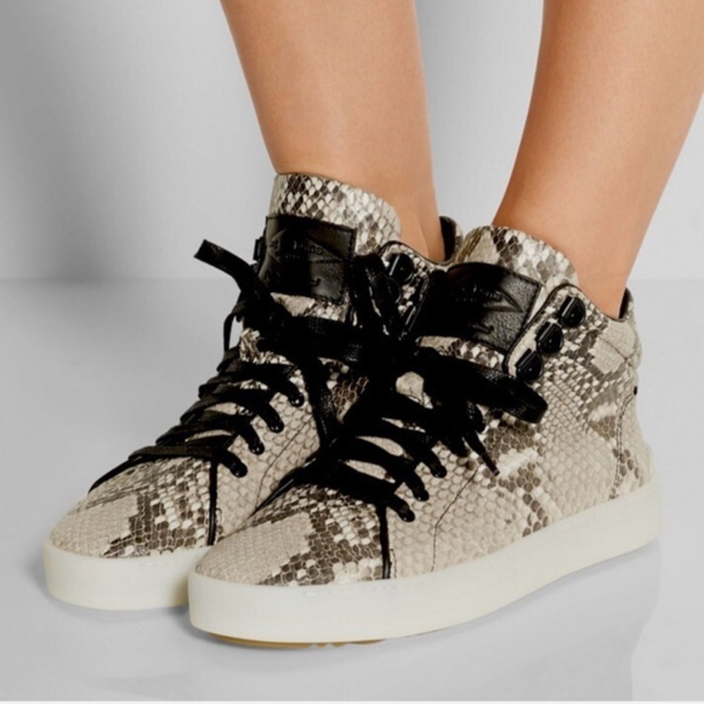 Rag & Bone Snake Print Leather High Top Sneakers Street Style EU 40 US 10